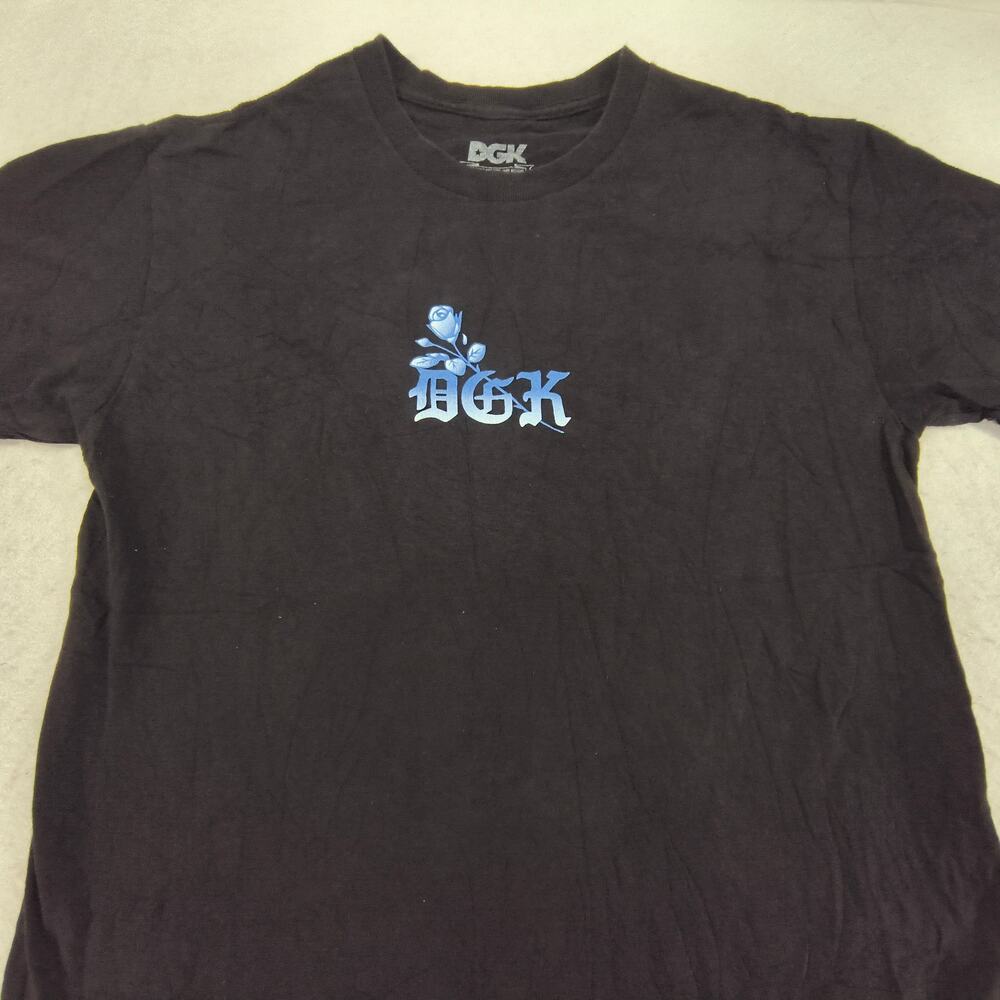 DGK Casual Short Sleeve Graphic Crew Neck Shirt Mens Size Medium M Black Blue
